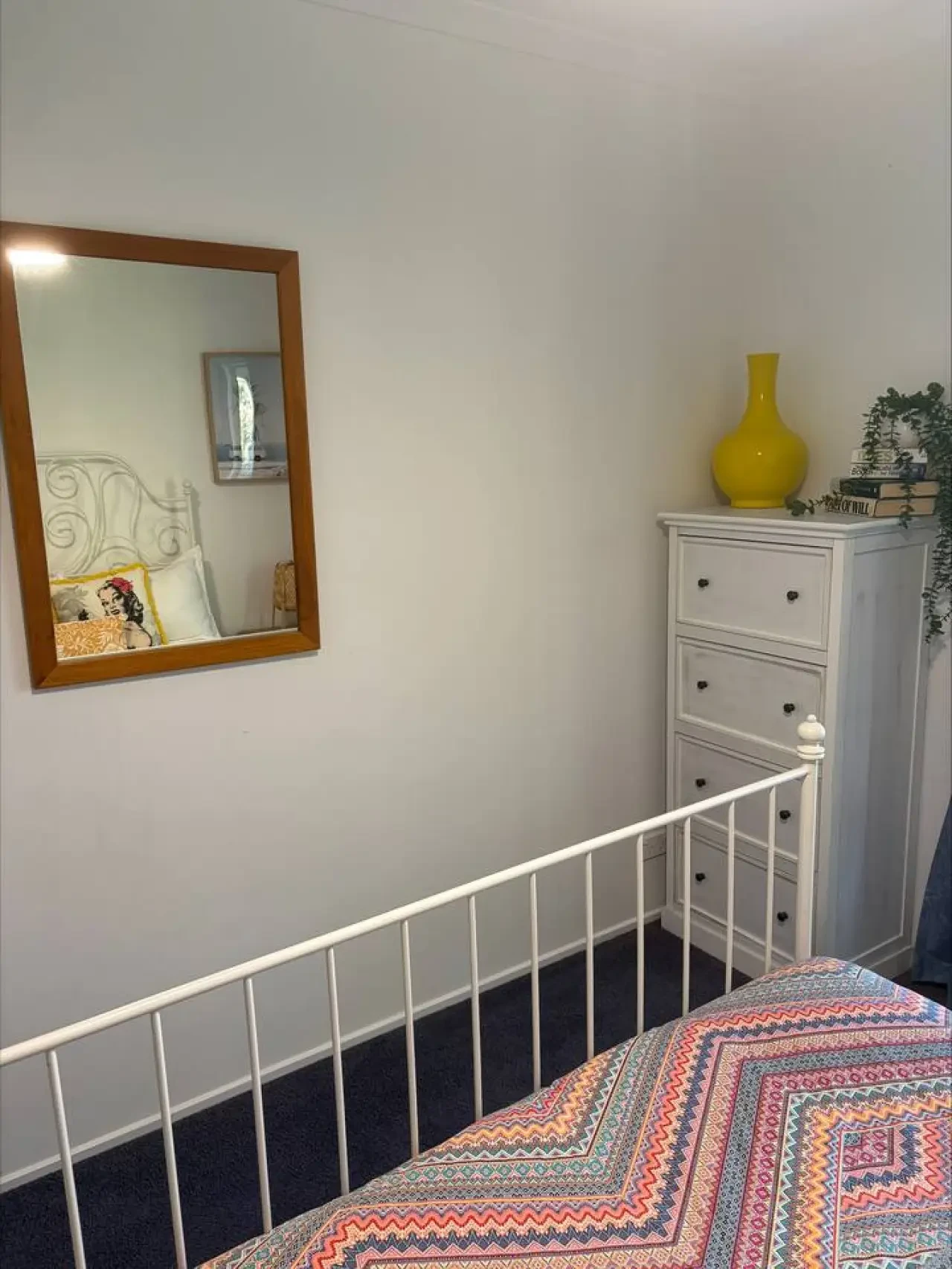 Pine Lea Lodge bedroom with white furniture