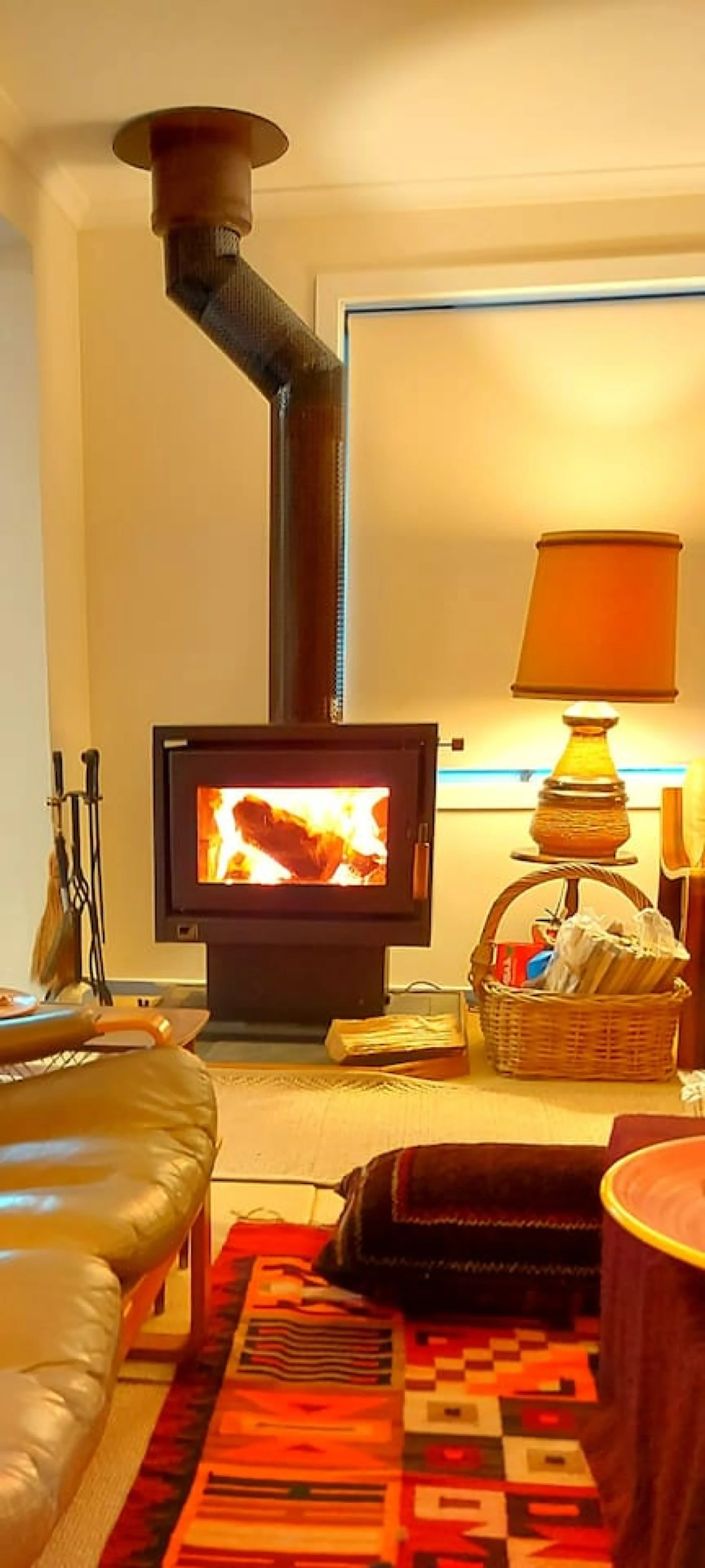 Retro Dunes wood stove in cosy living room